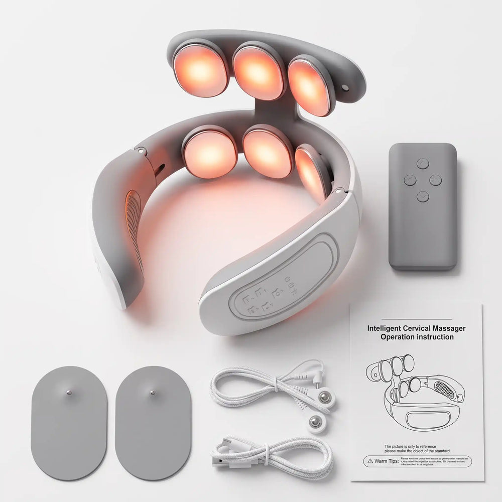 CerviPulse™ · Masajeador cervical de 6 cabezales | Levora