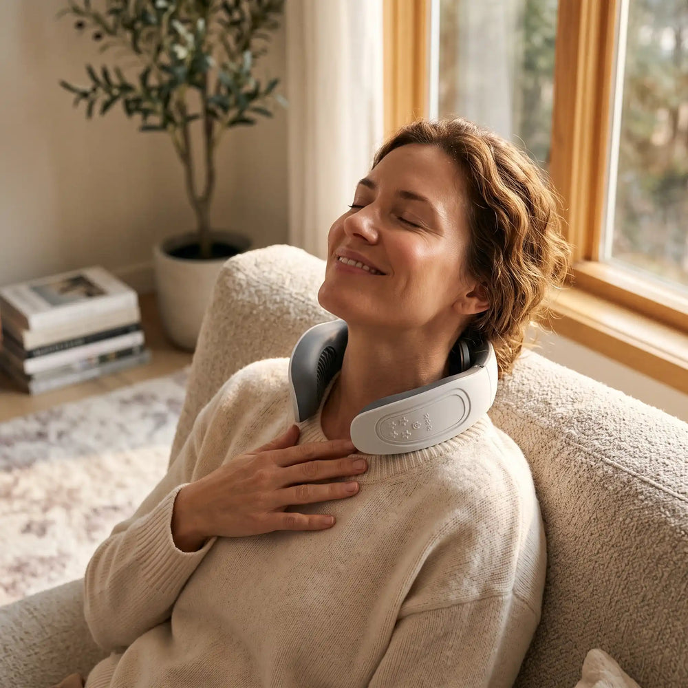 CerviPulse™ · Masajeador cervical de 6 cabezales | Levora